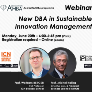 WEBINAR 20/06/2022 | New ONLINE DBA in Sustainable Innovation Management